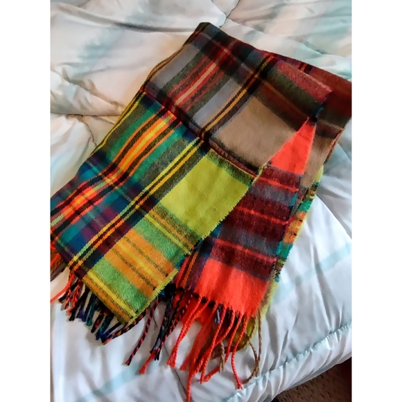 Renee's NYC mutli colored plaid wrap - Picture 2 of 6